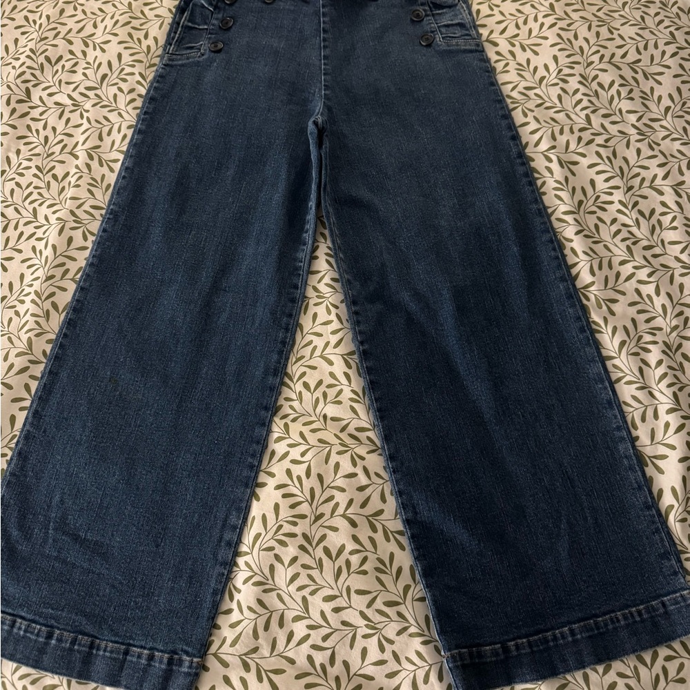 Pixie Market Navy Wide Leg Jeans